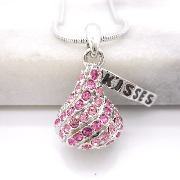 Austrian Crystal Kiss Kisses Pendant Necklace - Picture 1 of 3